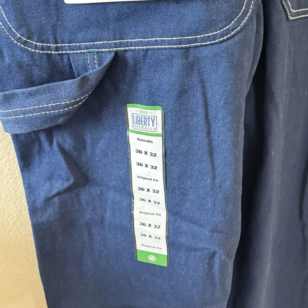 Liberty Denim Bib Overalls 36x32 Carpenter Workwear Vintage Style Blue